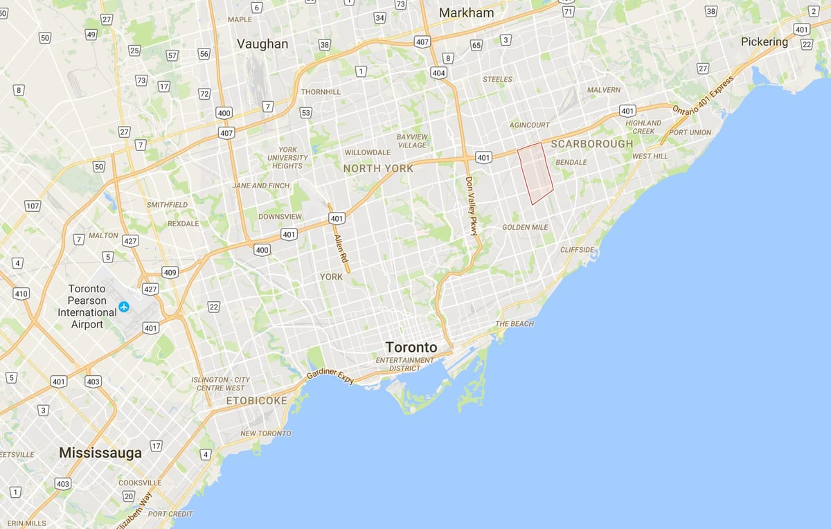 মানচিত্র ডরসেট পার্ক জেলা, টরন্টো