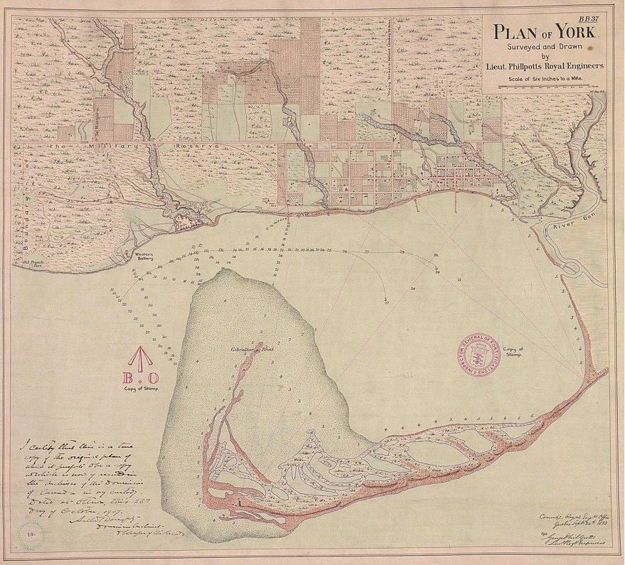 মানচিত্র ভূমি ইয়র্ক, টরন্টো 1787-1884