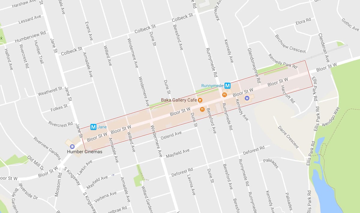 মানচিত্র Bloor West Village আশপাশ টরন্টো