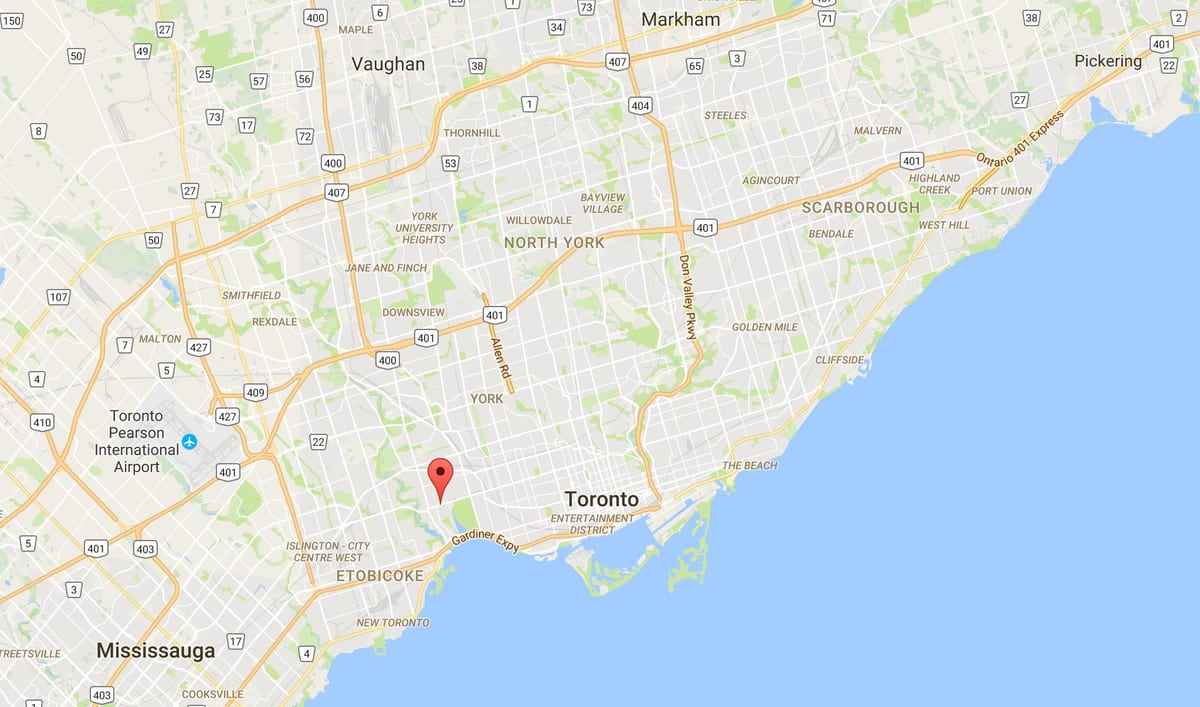 মানচিত্র Bloor West Village জেলা টরন্টো