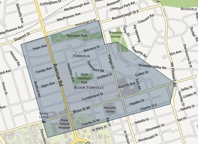 মানচিত্র Bloor Yorkville