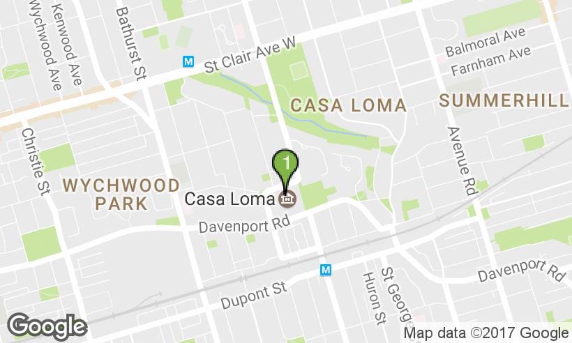 মানচিত্র এর Casa Loma টরন্টো