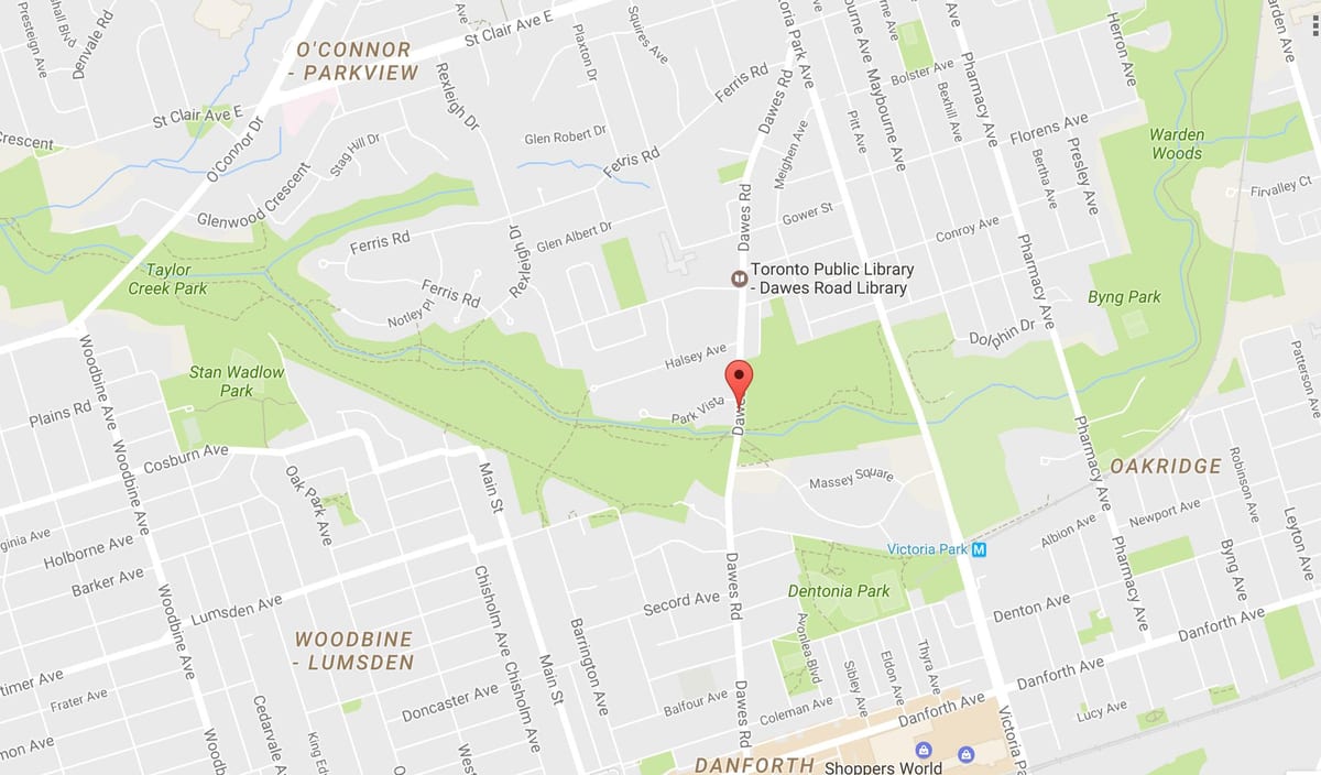 মানচিত্র Dawes road, Toronto