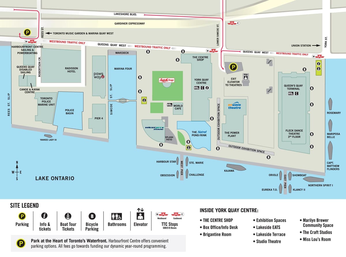 মানচিত্র Harbourfront সেন্টার টরন্টো