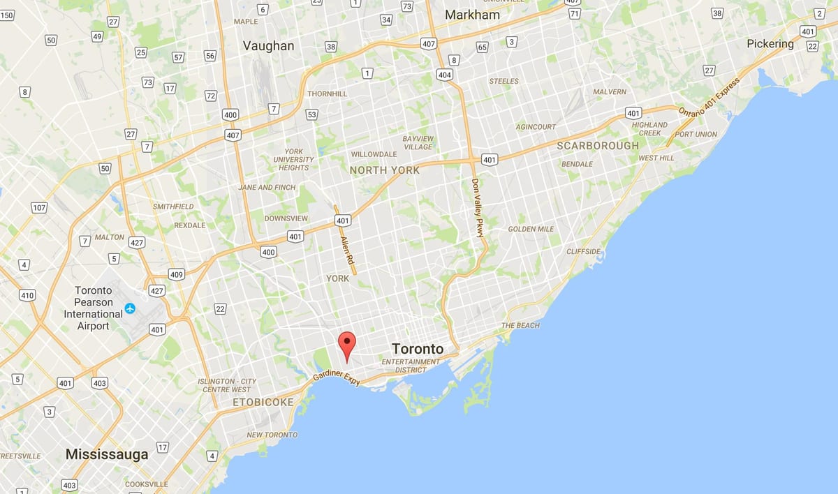 মানচিত্র Parkdale জেলা টরন্টো
