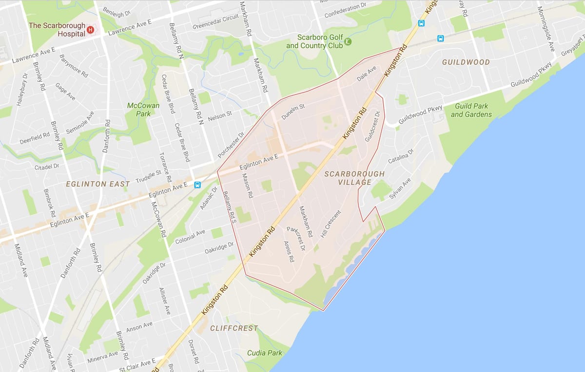 মানচিত্র Scarborough গ্রামের আশপাশ টরন্টো