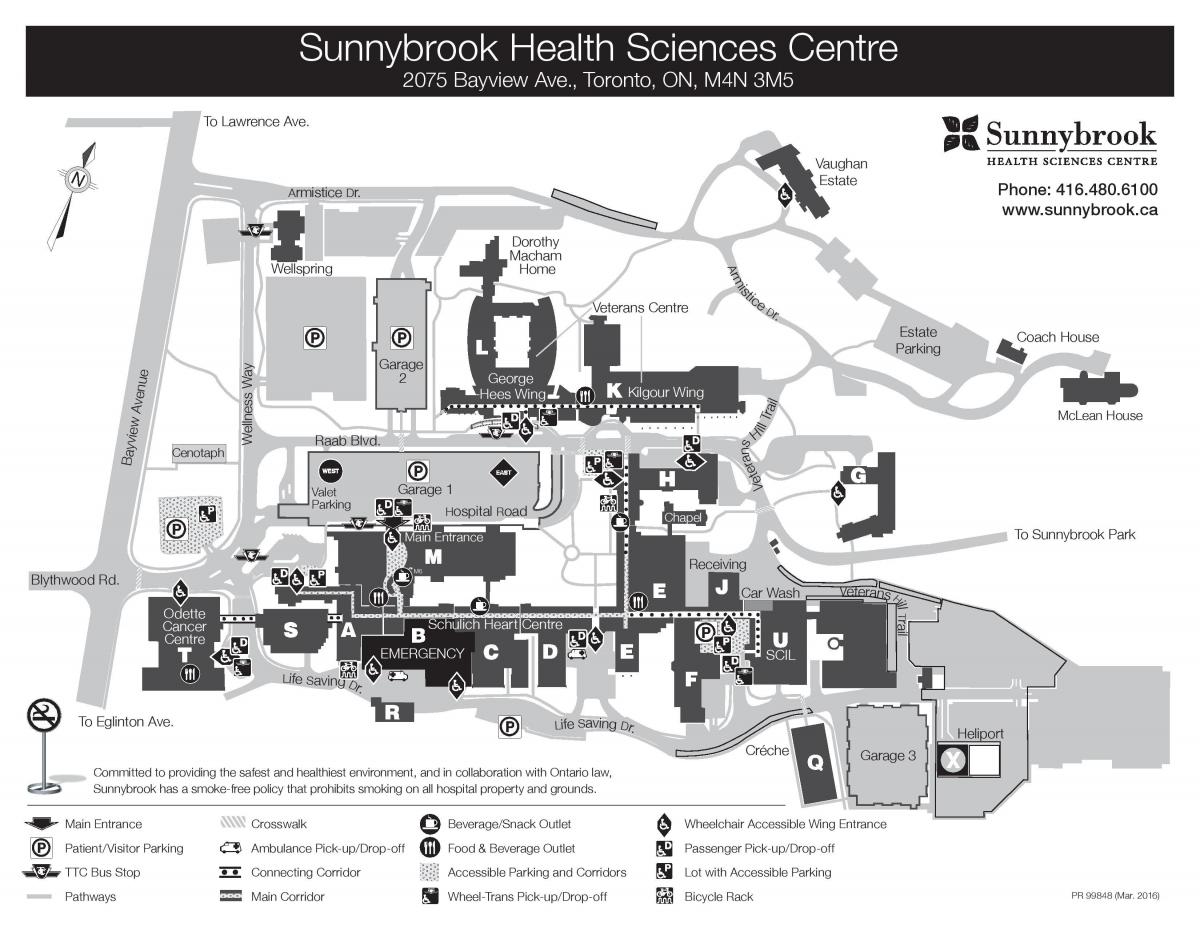 মানচিত্র Sunnybrook স্বাস্থ্য বিজ্ঞান কেন্দ্র - SHSC