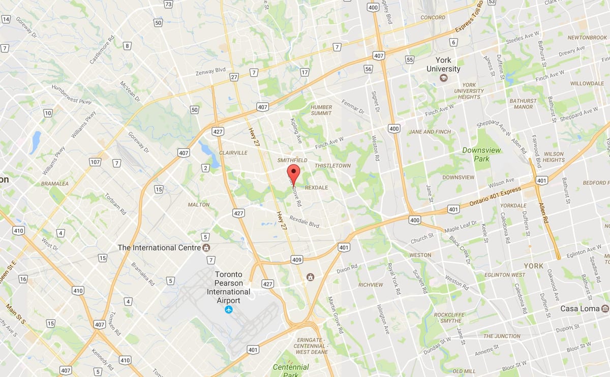 Map of West Humber-Clairville আশপাশ টরন্টো