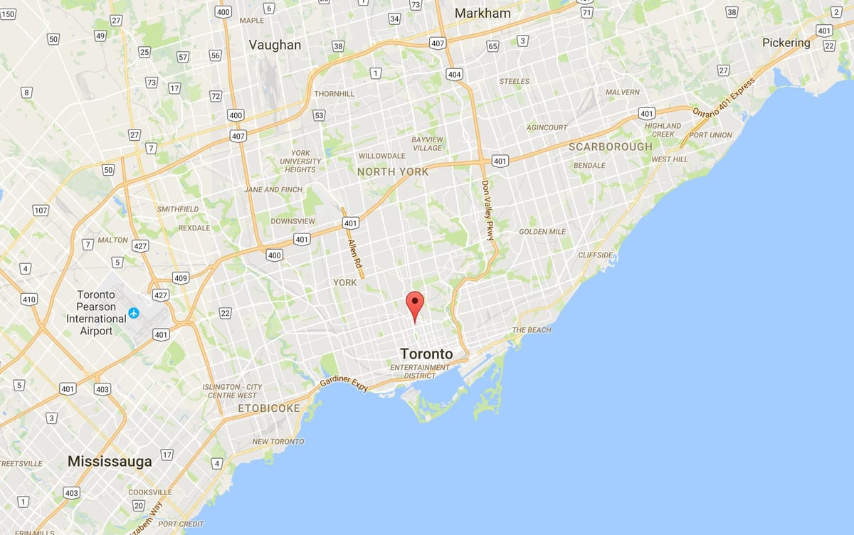 মানচিত্র এর Yorkville জেলা টরন্টো