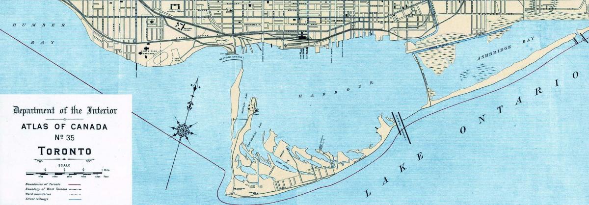 ম্যাপ অফ টরন্টো Harbour 1906