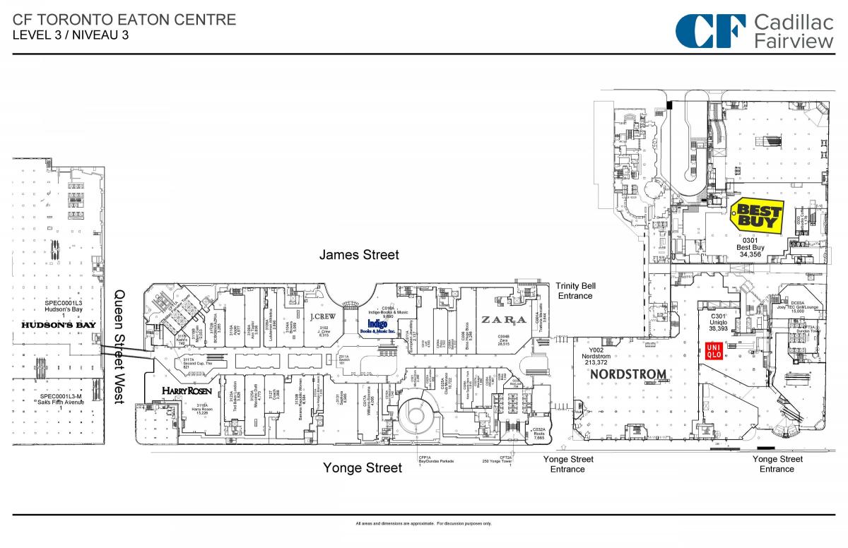 ম্যাপ অফ টরন্টো খাওয়া সেন্টার, লেভেল 3