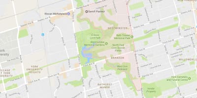 Map of Westminster–Branson আশপাশ টরন্টো