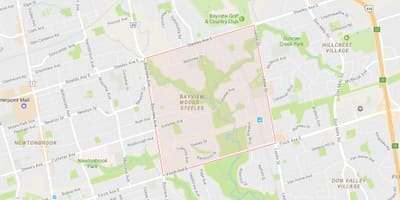 মানচিত্র এর Bayview উডস – Steeles আশপাশ টরন্টো
