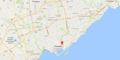মানচিত্র Corktown জেলা টরন্টো