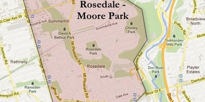 মানচিত্র এর Rosedale মুর পার্ক টরন্টো