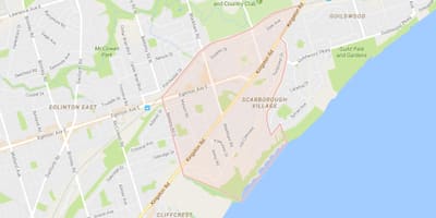 মানচিত্র Scarborough গ্রামের আশপাশ টরন্টো